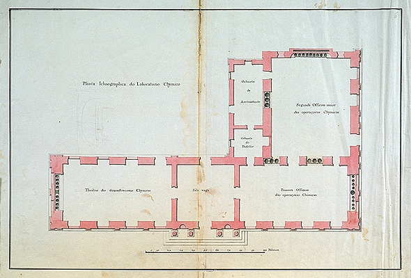 Planta iconogrfica do Laboratorio Chimico, Museu Nacional Machado de Castro